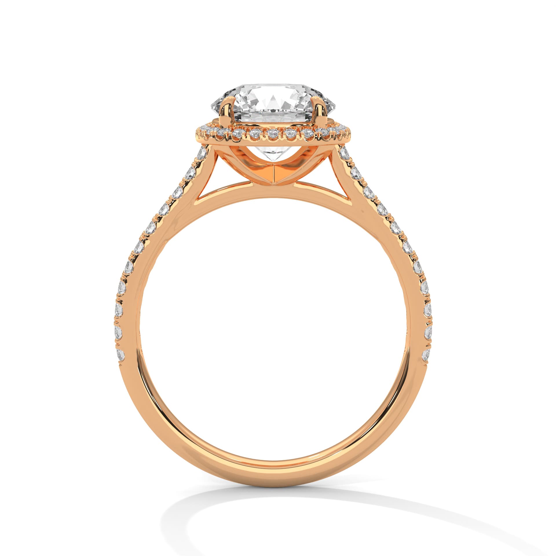 Halo Ring With Round Diamond In White Gold thumbnail 7