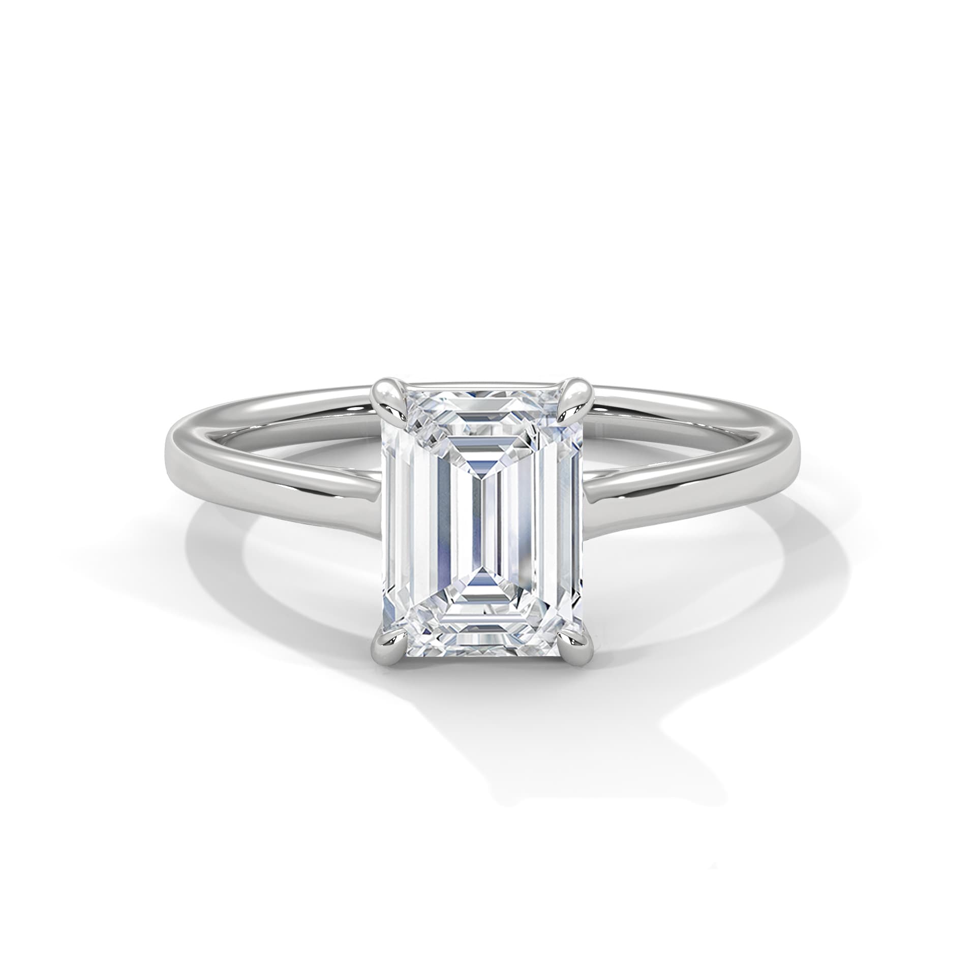 Halo Ring With Emerald Diamond In Yellow Gold