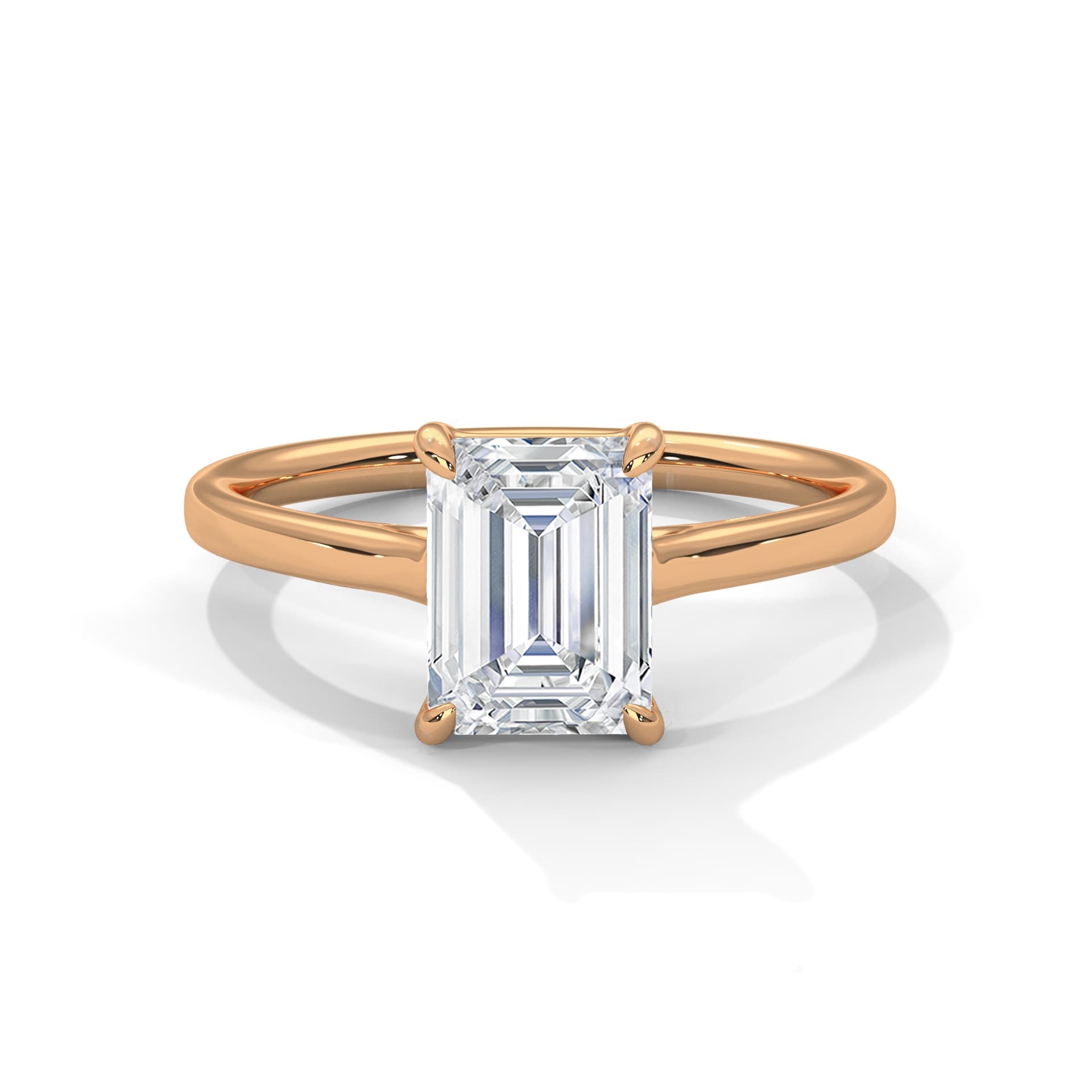 Halo Ring With Emerald Diamond In Yellow Gold thumbnail 6