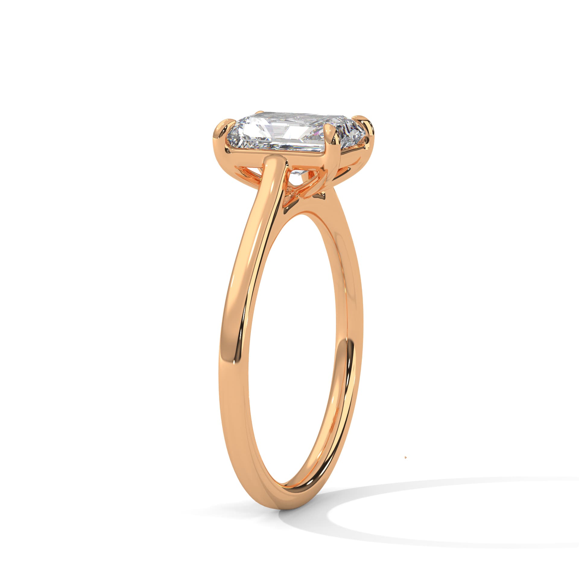 Halo Ring With Emerald Diamond In Yellow Gold thumbnail 10