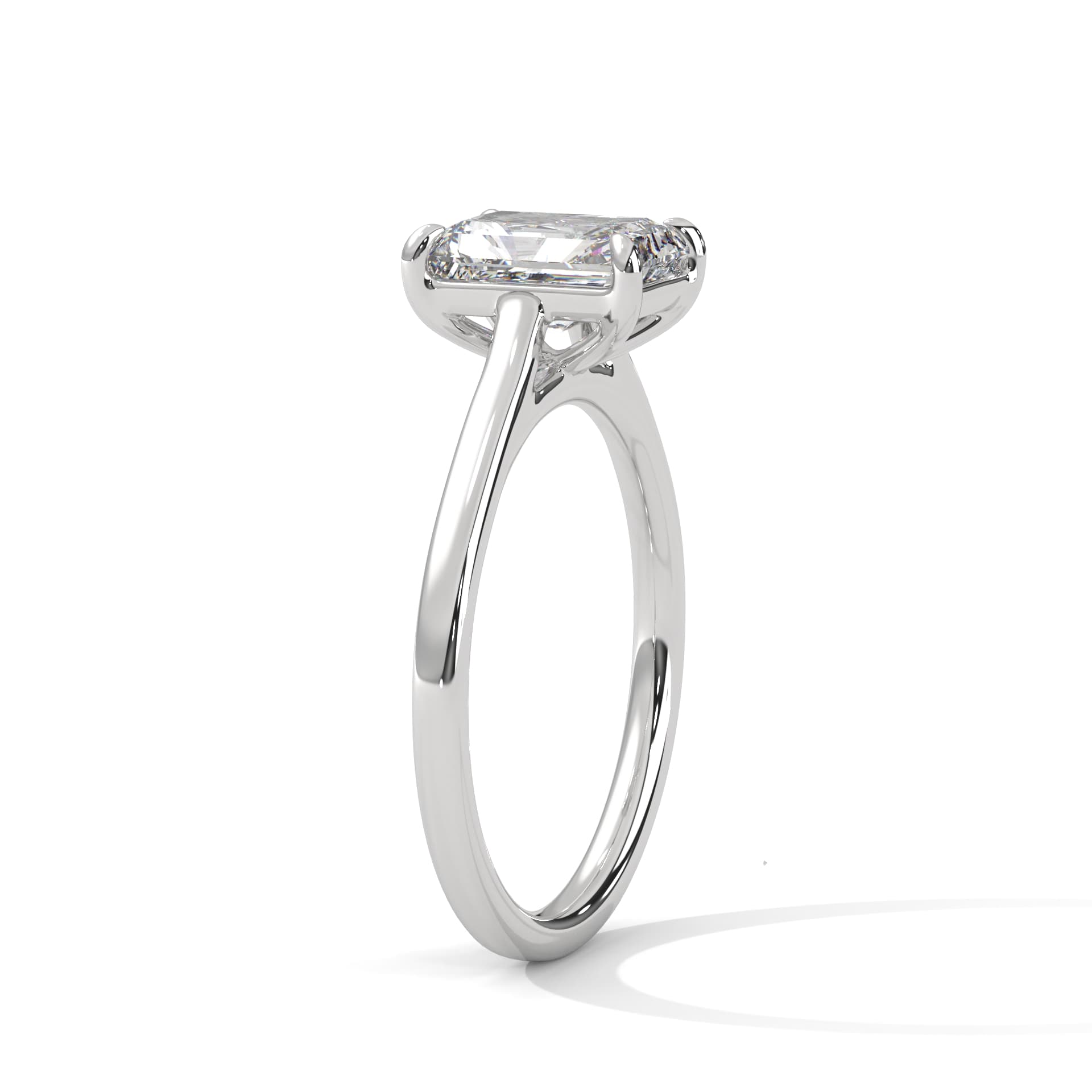Halo Ring With Emerald Diamond In Yellow Gold thumbnail 12