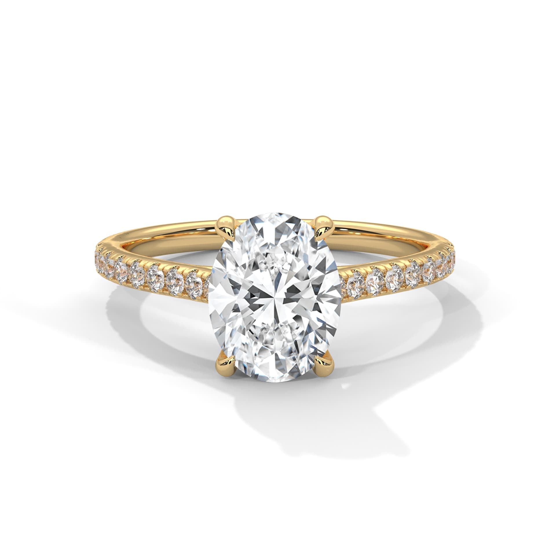 Sidestone Ring With Round Diamond In White Gold thumbnail 5