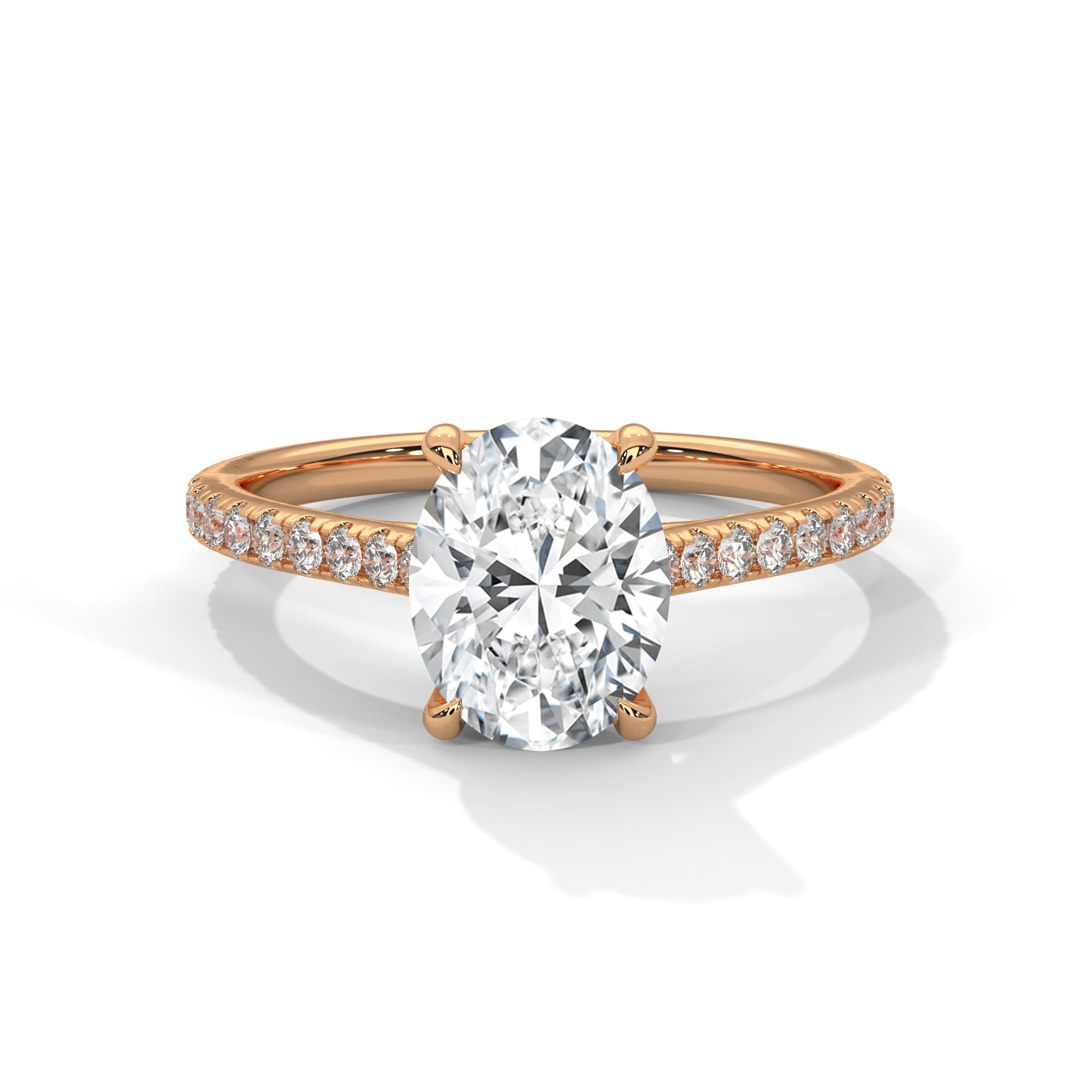 Sidestone Ring With Round Diamond In White Gold thumbnail 6