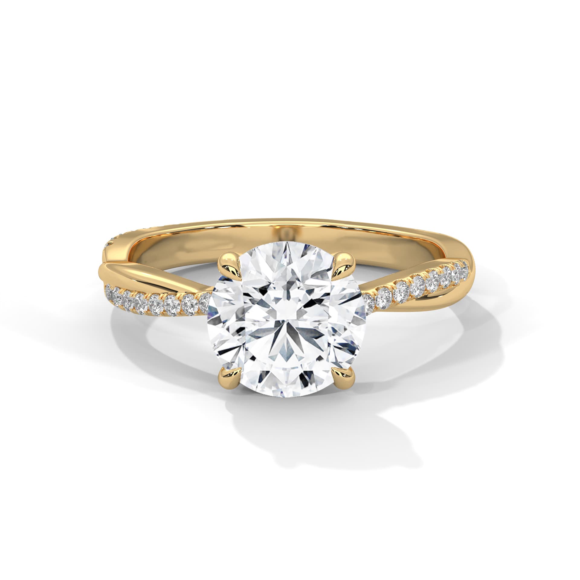 Sidestone Ring With Round Diamond In White Gold thumbnail 12