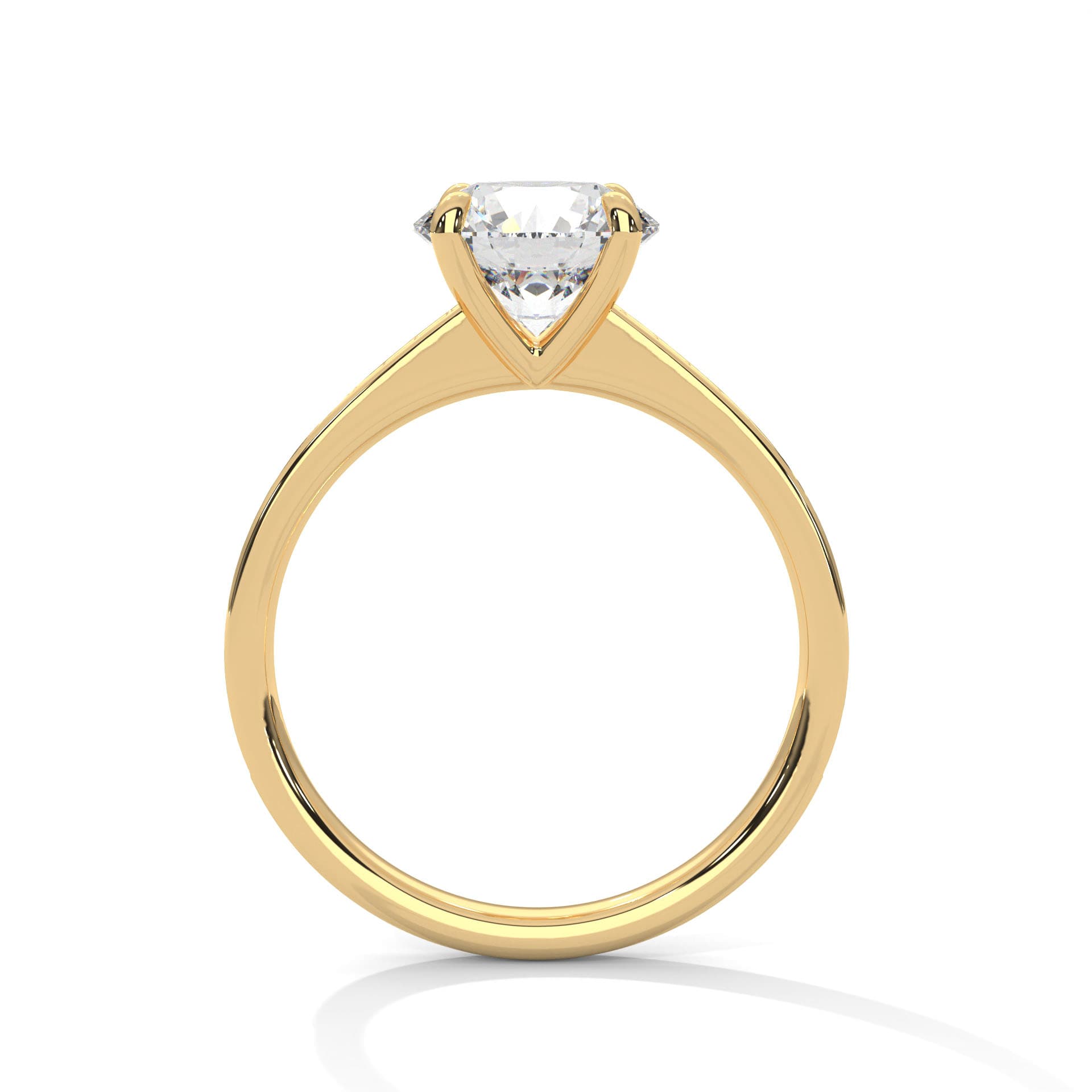 Sidestone Ring With Round Diamond In White Gold thumbnail 17