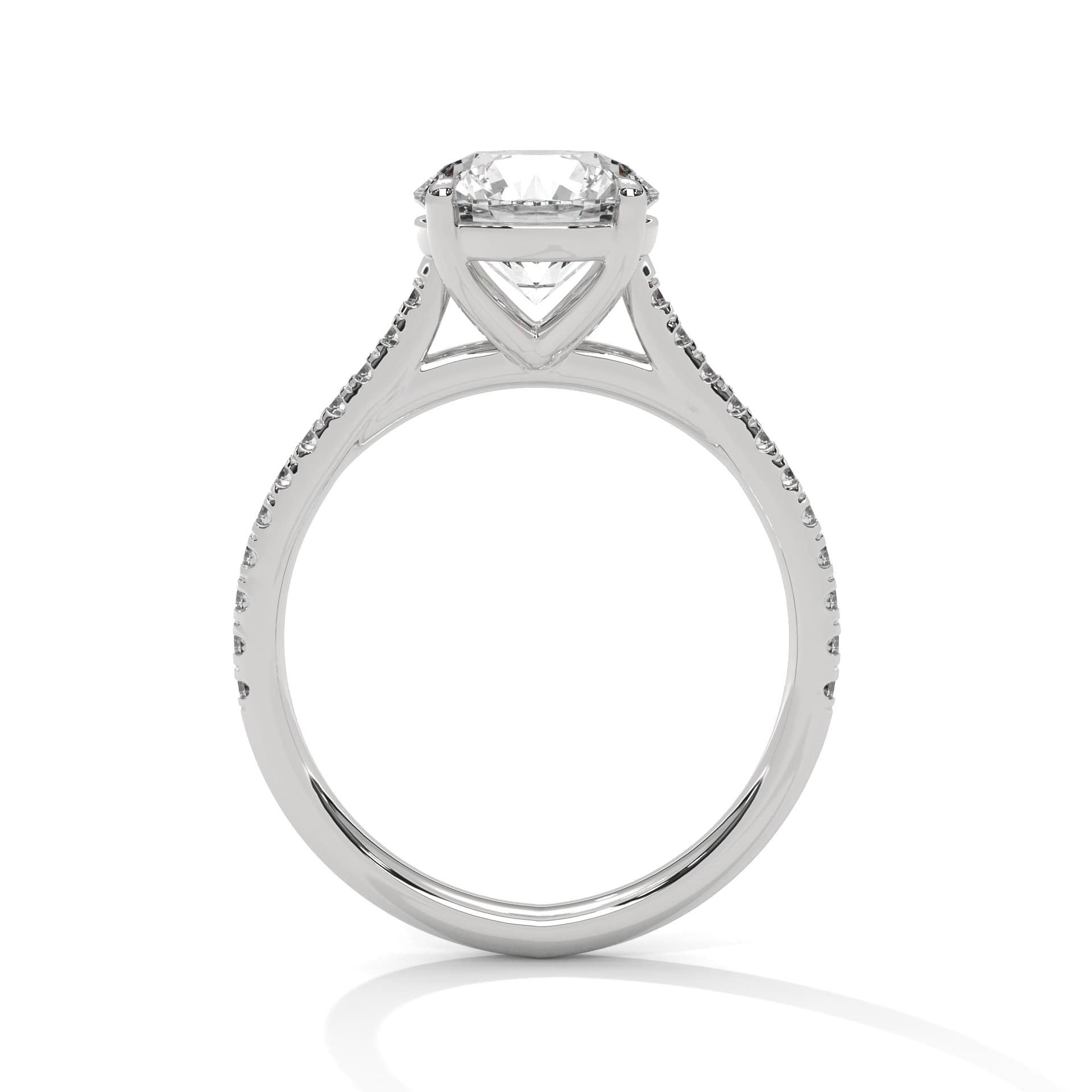 Sidestone Ring With Round Diamond In Yellow Gold thumbnail 12