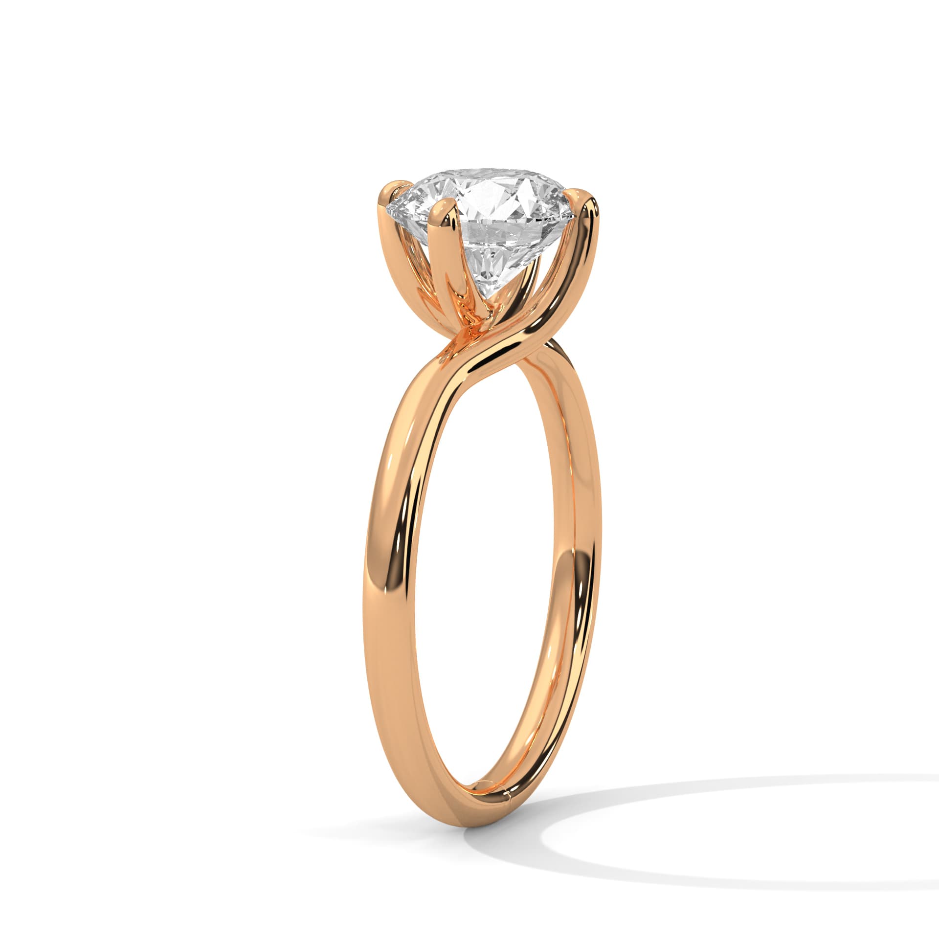 Solitaire Ring With Round Diamond In White Gold thumbnail 9