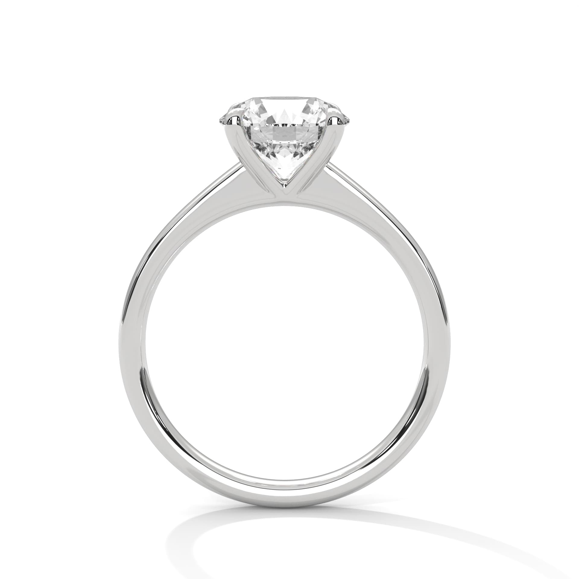 Solitaire Ring With Round Diamond In White Gold thumbnail 15