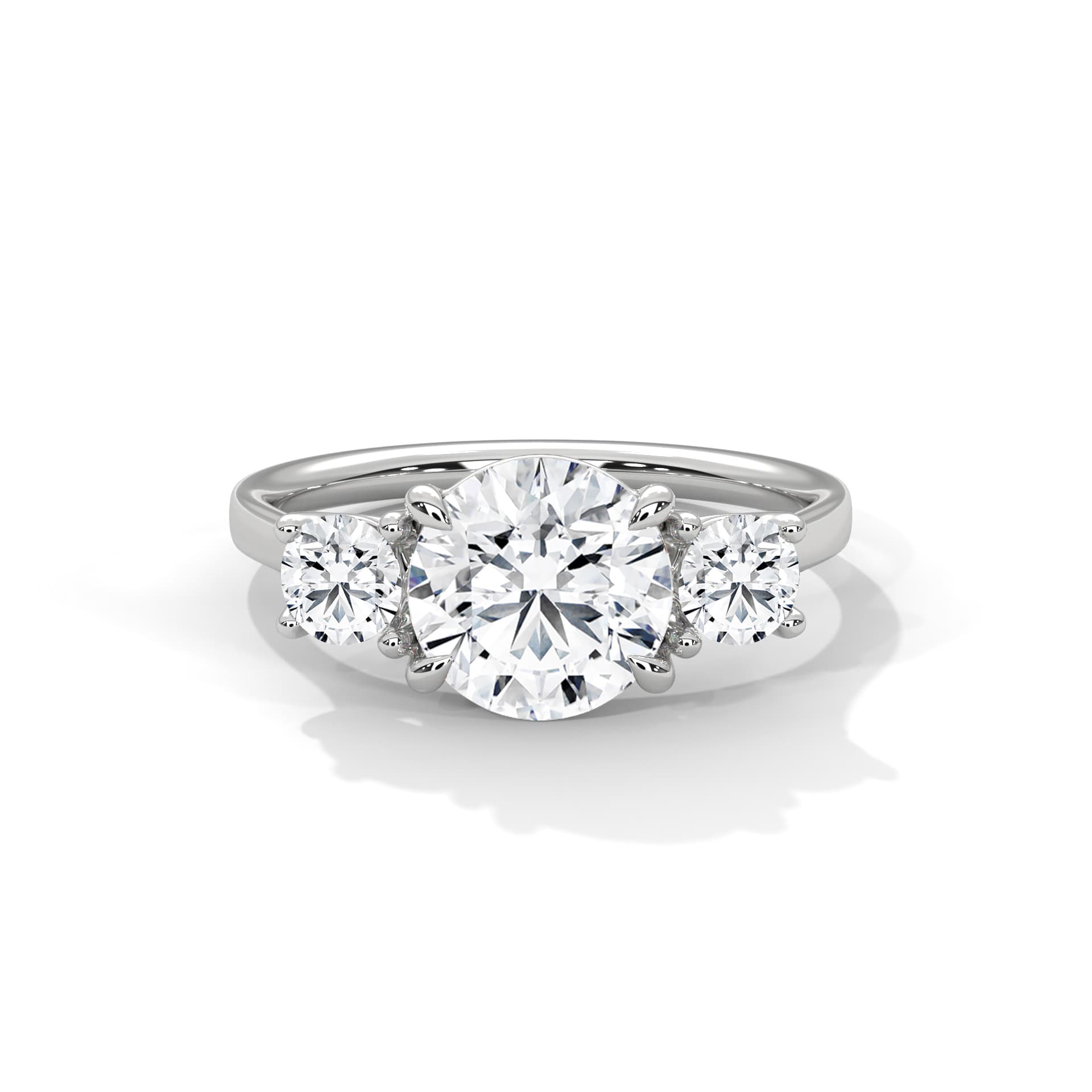 ThreeStone Ring With Round Diamond In Yellow Gold thumbnail 12