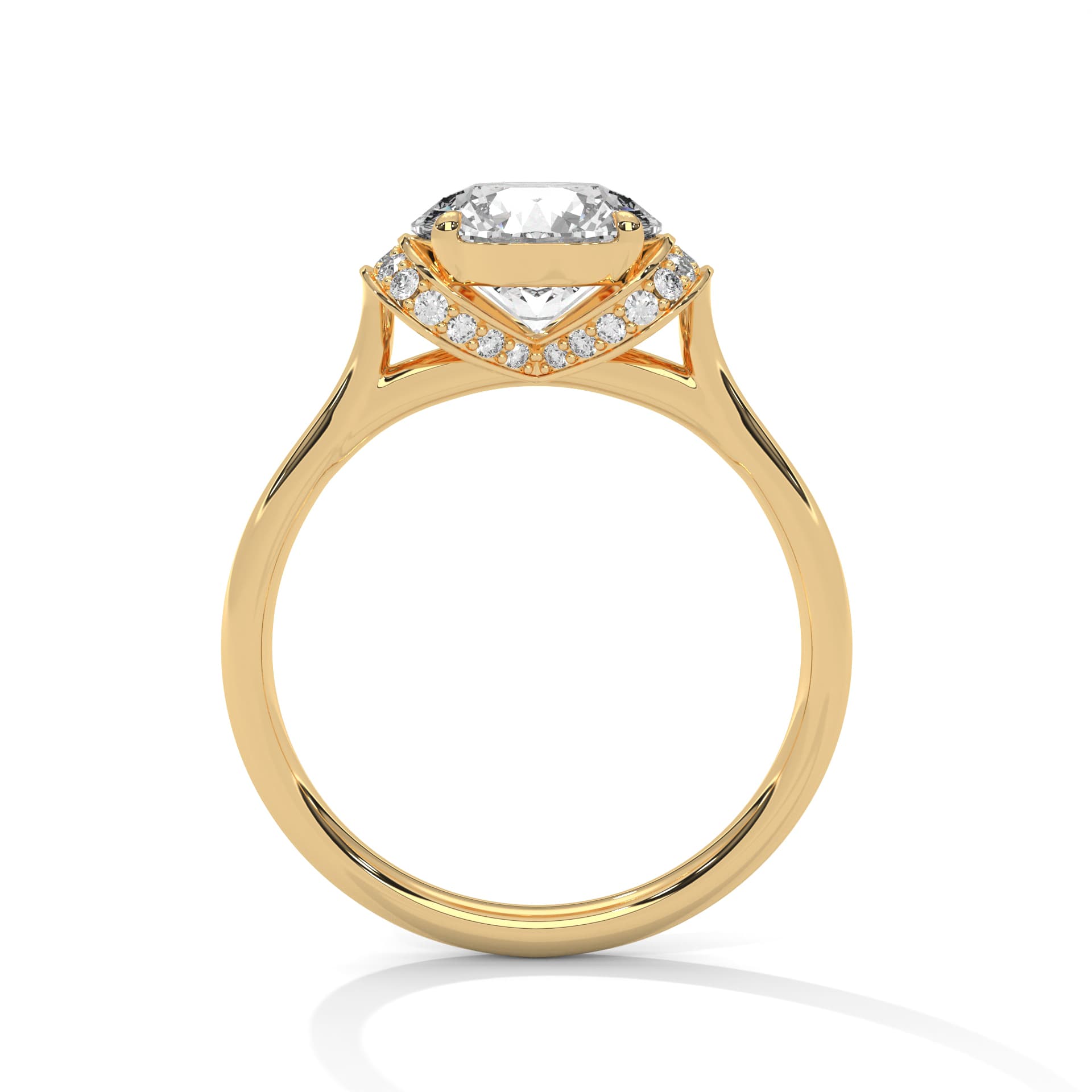 Vintage Ring With Round Diamond In White Gold thumbnail 11